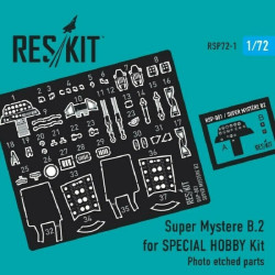 Reskit RSP72-0001 - 1/72 Super Mystere B.2 For AZUR Kit ( Photo-Etched Kit )