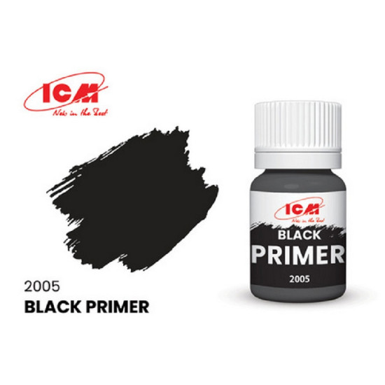ICM 2005 Acrylic primer for prefabricated models, Black, 17 ml