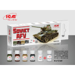 ICM 3006 A set of paints for Soviet armored vehicles, 6 pcs