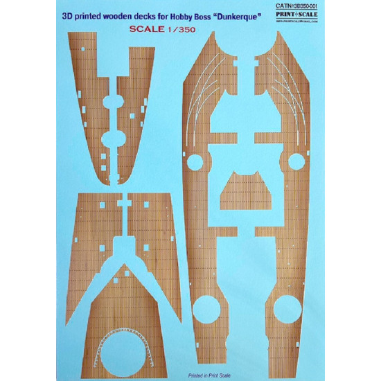 Print Scale 3D350-001 - 1/350 Wooden decks Dunkerque decal for Hobby Boss