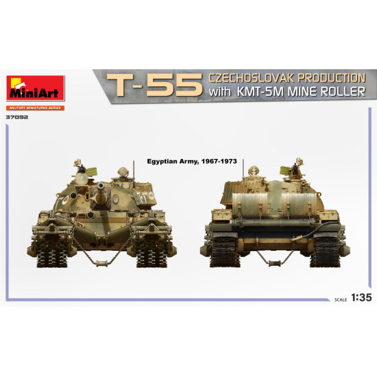 Miniart 37092 1/35 Tank T-55 with a mine sweep KMT-5M (Czechoslovak production)
