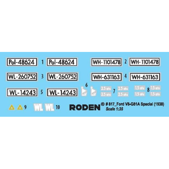 Roden RN817 - 1/35 Ford V8-G81A Special (1938), scale plastic model kit