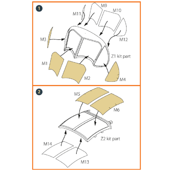 Clear Prop CPA72044 - 1/72 OV-1 A/JOV-1A Mohawk for CP kit painting mask