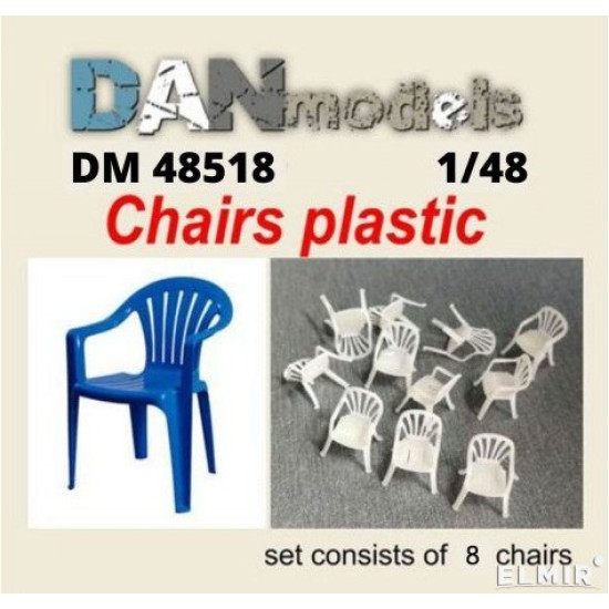 Dan Models 48518 - 1/48 Diorama accessories. Plastic chairs 8 pcs.