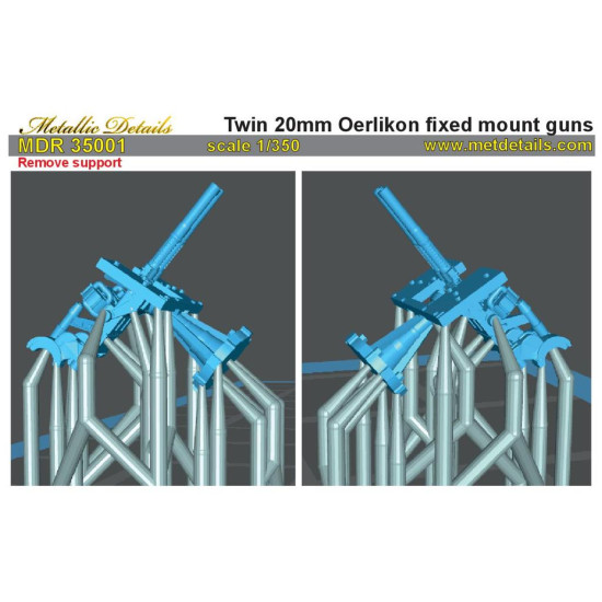 Metallic Details MDR35001 - 1/350 Twin 20 mm Oerlikon fixed mount guns