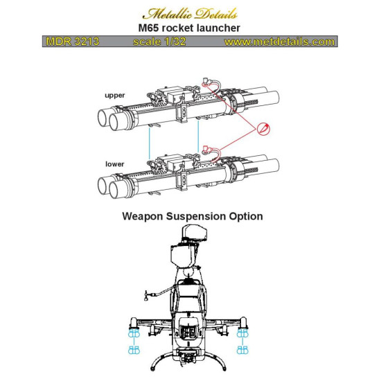 Metallic Details MDR3213 - 1/32 M65 rocket launcher for aircraft model kit