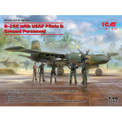US STOCK *** ICM 48280 - 1/48 B-26K with USAF Pilots & Ground Personnel, scale model kit