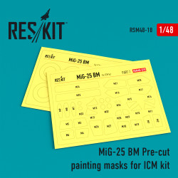 Reskit RSM48-0018 - 1/48 MiG-25 BM Pre-cut painting masks for ICM model kit