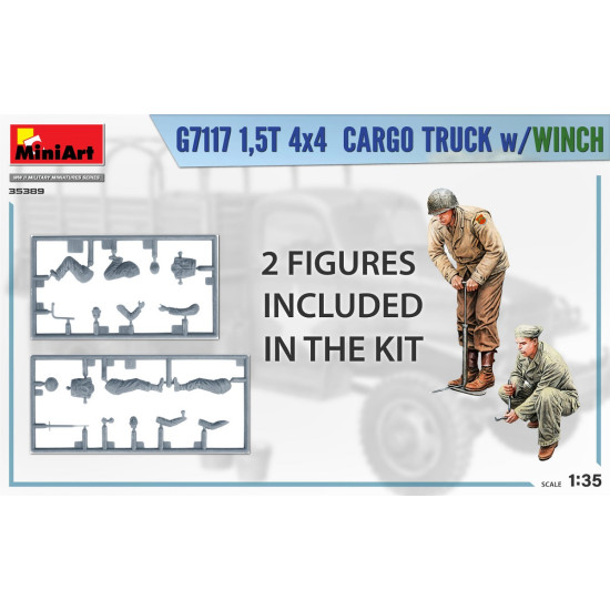Miniart 35389 - 1/35 G7117 1,5T 4×4 CARGO TRUCK w/WINCH, scale plastic model kit
