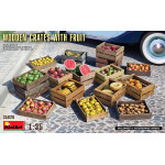 Miniart 35628 - 1/35 WOODEN CRATES WITH FRUIT, scale plastic model kit