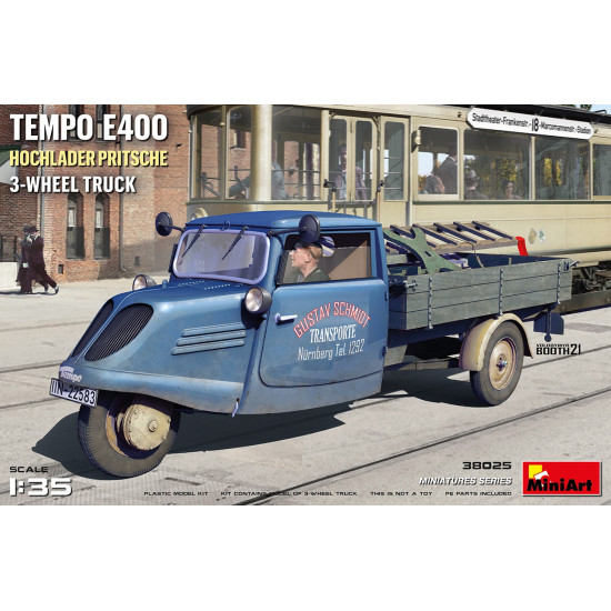 Miniart 38025 - 1/35 TEMPO E400 HOCHLADER PRITSCHE 3-WHEEL TRUCK, scale model