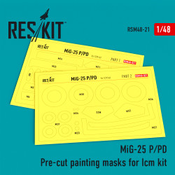 Reskit RSM48-0021 - 1/48 MiG-25 P/PD Pre-cut painting masks for Icm kit