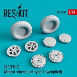 Reskit RS48-0335 - 1/48 F4F/FM-2 Wildcat wheels set type 2 (weighted) aircraft