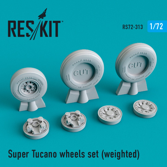 Reskit RS72-0313 - 1/72 Super Tucano wheels set (weighted) for model aircraft