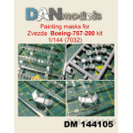 Dan Models 144105 - 1/144 Painting masks for ZveZda Boeing-757-200 model kit