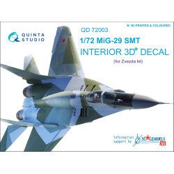 Quinta studio's QD72003 - 1/72 3D decal for MiG-29 SMT Interior 7309 Zvezda kit