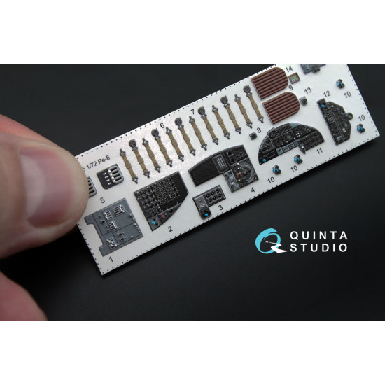 Quinta QD72005 - 1/72 3D-Printed coloured interior for Pe-8 TB-7 Zvezda kit Quinta QD72005 - 1/72 3D-Printed coloured interior for Pe-8 TB-7 Zvezda kit