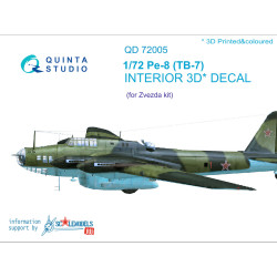 Quinta QD72005 - 1/72 3D-Printed coloured interior for Pe-8 TB-7 Zvezda kit