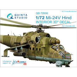 Quinta QD72006 - 1/72 3D-Printed interior for Mi-24V Hind Zvezda kit