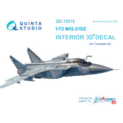 Quinta QD72015 - 1/72 3D-Printed coloured interior for MiG-31DZ Trumpeter