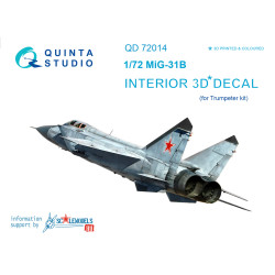 Quinta QD72014 1/72 3D-Printed & Coloured Interior for MiG-31B Trumpeter Kit