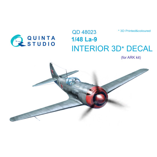 Quinta QD48023 - 1/48 3D-Printed & Coloured Interior for La-9 (ARK Kit) Quinta QD48023 - 1/48 3D-Printed & Coloured Interior for La-9 (ARK Kit)