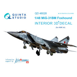 Quinta studio QD48028 - 1/48 3D-Printed interior for MiG-31BM (AMK)