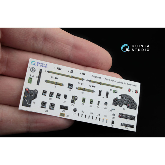 Quinta QD48031 - 1/48 3D-Printed & Coloured Interior for P-38F Tamiya Kit