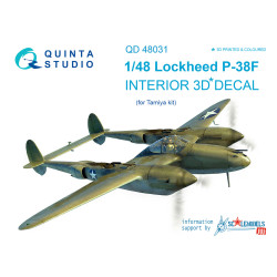 Quinta QD48031 - 1/48 3D-Printed & Coloured Interior for P-38F Tamiya Kit