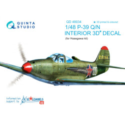 Quinta Studio QD48034 1/48 3D-Printed and coloured interior for P-39Q/N Hasegawa kit