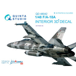 Quinta QD48042 - 1/48 3D-Printed interior for F/A-18A (kinetic kit)