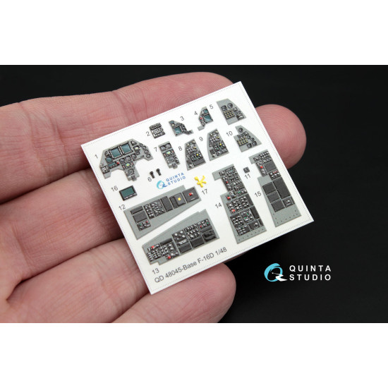 Quinta QD48045 - 1/48 3D-Printed interior for F-16D (block 30/40/50) (Kinetic kit) Quinta QD48045 - 1/48 3D-Printed interior for F-16D (block 30/40/50) (Kinetic kit)