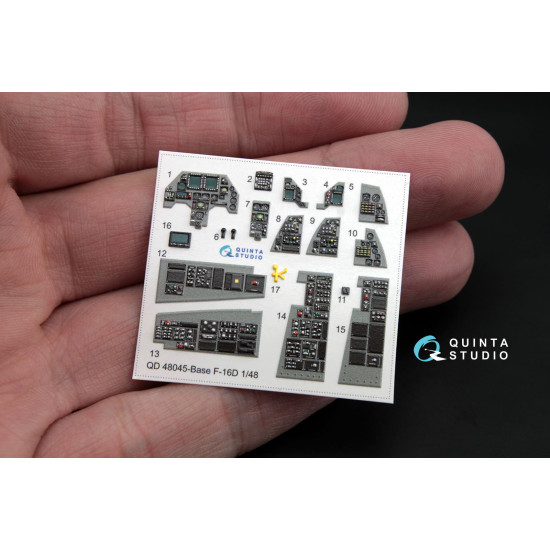 Quinta QD48045 - 1/48 3D-Printed interior for F-16D (block 30/40/50) (Kinetic kit) Quinta QD48045 - 1/48 3D-Printed interior for F-16D (block 30/40/50) (Kinetic kit)