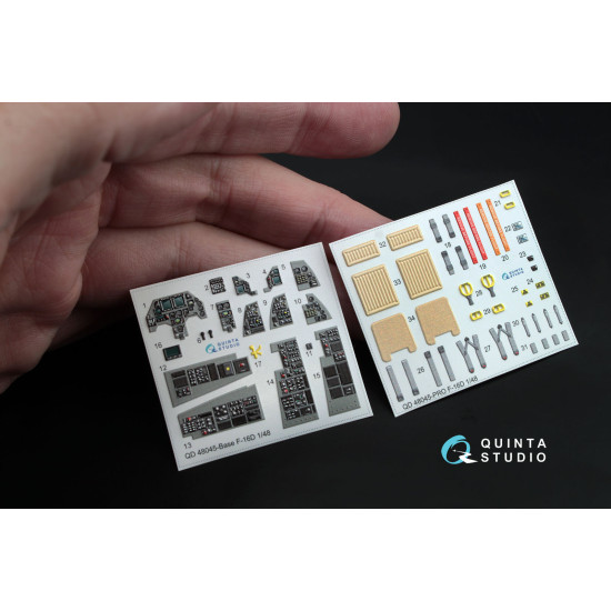 Quinta QD48045 - 1/48 3D-Printed interior for F-16D (block 30/40/50) (Kinetic kit) Quinta QD48045 - 1/48 3D-Printed interior for F-16D (block 30/40/50) (Kinetic kit)