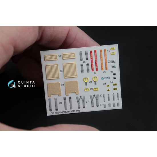 Quinta QD48045 - 1/48 3D-Printed interior for F-16D (block 30/40/50) (Kinetic kit) Quinta QD48045 - 1/48 3D-Printed interior for F-16D (block 30/40/50) (Kinetic kit)
