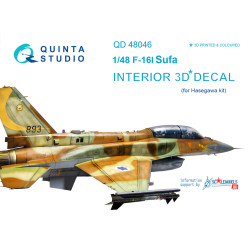Quinta QD48046 - 1/48 3D-Printed & coloured interior for F-16I (Hasegawa kit)