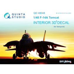 Quinta QD48048 - 1/48 3D Printed & Coloured Interior for F-14A (Tamiya Kit)