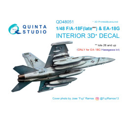 Quinta QD48051 - 1/48 3D-Printed interior for F/A-18F late / EA-18G (Hasegawa)