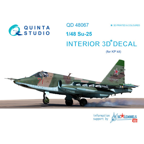 Quinta QD48067 - 1/48 3D-Printed & Coloured Interior for Su-25 (KP Kit)