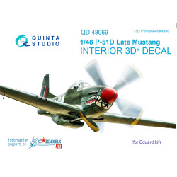 Quinta QD48069 - 1/48 3D-Printed Interior on decal for P-51D (Late) (Eduard kit)