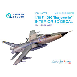 Quinta QD48073 - 1/48 3D-Printed Coloured Interior on Decal for F-105G HobbyBoss