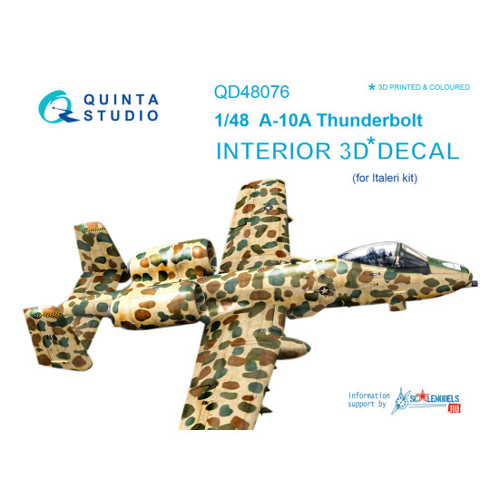 Quinta QD48076 - 1/48 3D-Printed & Coloured Interior for A-10A (Italeri Kit)