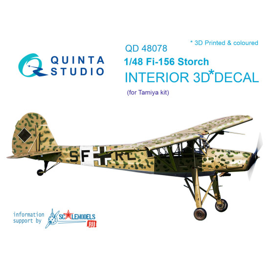 Quinta studio's QD48078 - 1/48 Interior 3D decal for Fi-156 (Tamiya kit)