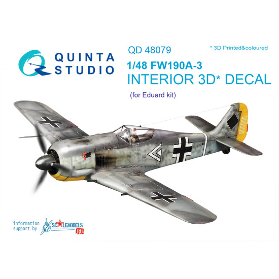 Quinta QD48079 - 1/48 FW 190A-3 3D-Printed & Coloured Interior (for Eduard Kit) Quinta QD48079 - 1/48 FW 190A-3 3D-Printed & Coloured Interior (for Eduard Kit)