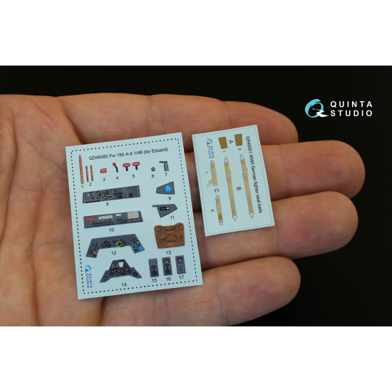 Quinta QD48080 - 1/48 3D-Printed coloured interior for FW 190A-4 Eduard kit Quinta QD48080 - 1/48 3D-Printed coloured interior for FW 190A-4 Eduard kit