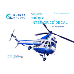 Quinta studio's QD48084 - 1/48 Interior 3D decal for Mi-2 (Aeroplast kit)