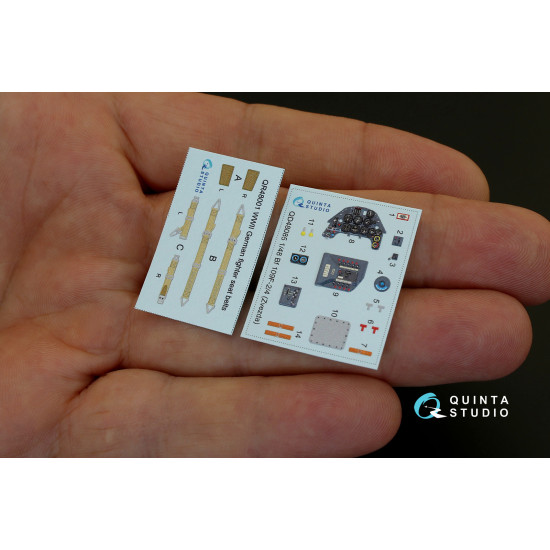 Quinta QD48085 - 1/48 3D-Printed coloured interior for Bf 109F-2/F-4 Zvezda