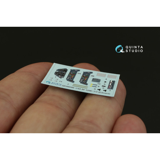 Quinta studio's QD48086 - 1/48 Interior 3D decal for Bf 109E-1/E-3 (Eduard kit)