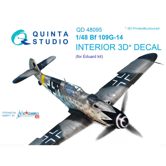 Quintas QD48095 - 1/48 3D-Printed Coloured Interior for Bf 109G-14 Eduard kit