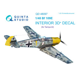 Quinta QD48097 - 1/48 3D Printed coloured Interior for Bf 109E Tamiya kit